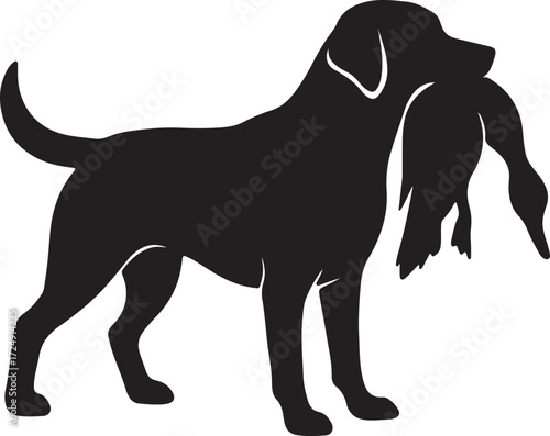 Labrador Retriever Hunting Dog Silhouette Vector Graphic for Outdoor Sports and Apparel