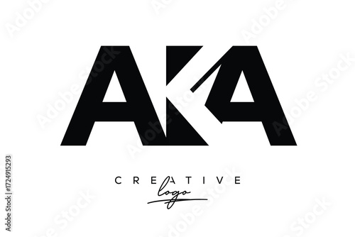 Fotografía AKA Creative Minimalistic Negative Space Latter Logo with Modern Monogram for Branding and Business Letter mark Logo with Initial Letters Logo Design for Branding