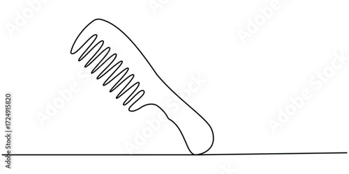 Continuous one line drawing of Hair Comb icon. Single line vector illustration.