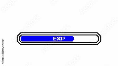 Level Up Exp loading bar Pixel Animation Style 4K