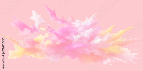 Pink flower petals frame the vibrant autumn leaves, creating a beautiful floral nature design with hints of orange and yellow color