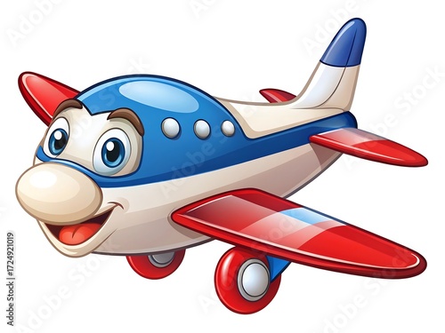 Cartoon airplane isolated on white background