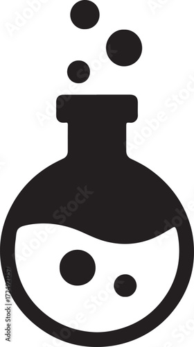 Magical potion bottle silhouette vector design for fantasy, alchemy, witchcraft, mystery and creative art.