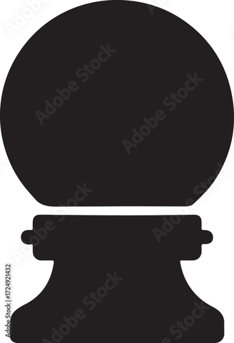 Crystal ball silhouette vector design for magic, fortune-telling, mystical, wizardry, and fantasy art.