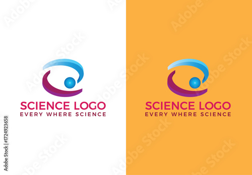 Modern Science Logo Design with DNA Helix, Molecule, and Research Lab Style | Professional Laboratory Logo Design with Microscope, Flask, and Test Tube Elements | Innovative Chemistry Logo Design
