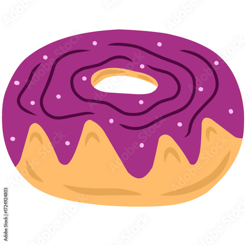 Cartoon Donut with Various Toppings
