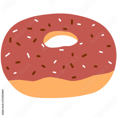 Cartoon Donut with Various Toppings