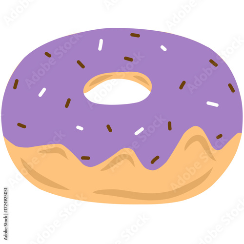 Cartoon Donut with Various Toppings