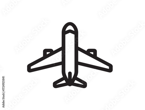 Creative Minimal Airplane Travel Icon with Stylish Line Design