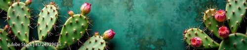 Textured background, prickly pear cactus, numerous long spines, plant, graphic