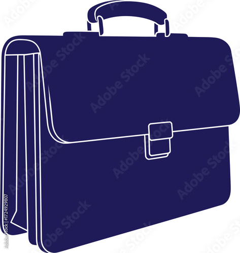 Stylish blue briefcase illustration for the modern professional on the go, perfect for business presentations and design projects