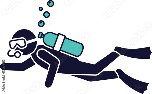 Scuba diver icon editable vector illustration