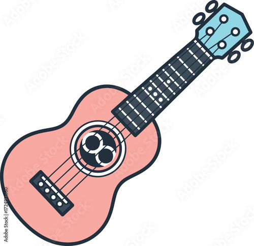 Ukulele musical instrument. Electric guitar icon editable vector illustration