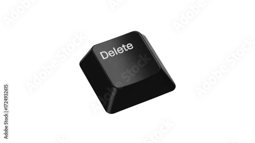 Black delete key button, essential computer function for erasing