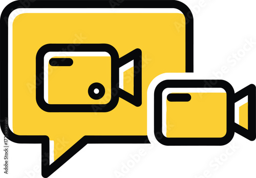 Videocall Icon for Online Communication