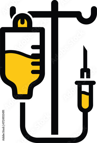 IV Drip Healthcare Infusion Medical Icon