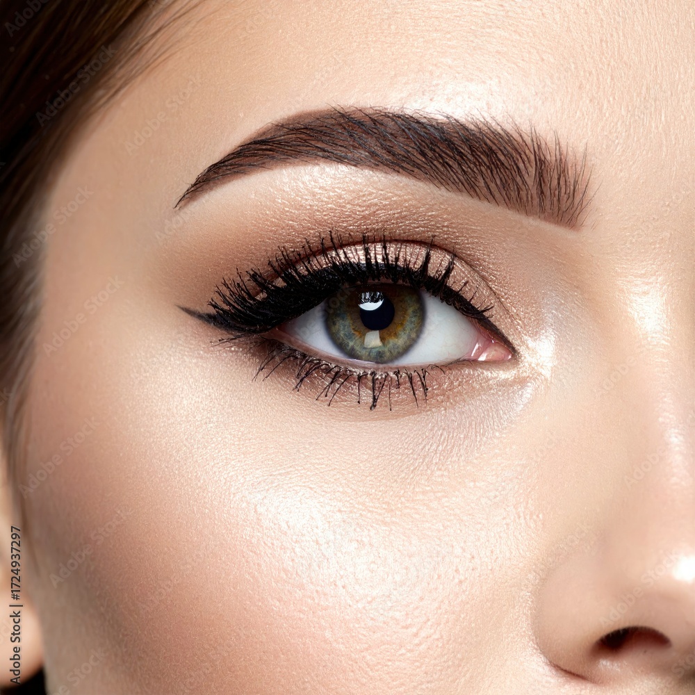 Fototapeta premium Beautiful Woman with Perfect Eyebrows and Makeup.