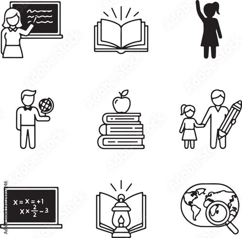 Knowledge and Guidance Line Art Collection