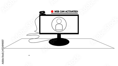 Webcam Activated Alert Line Illustration