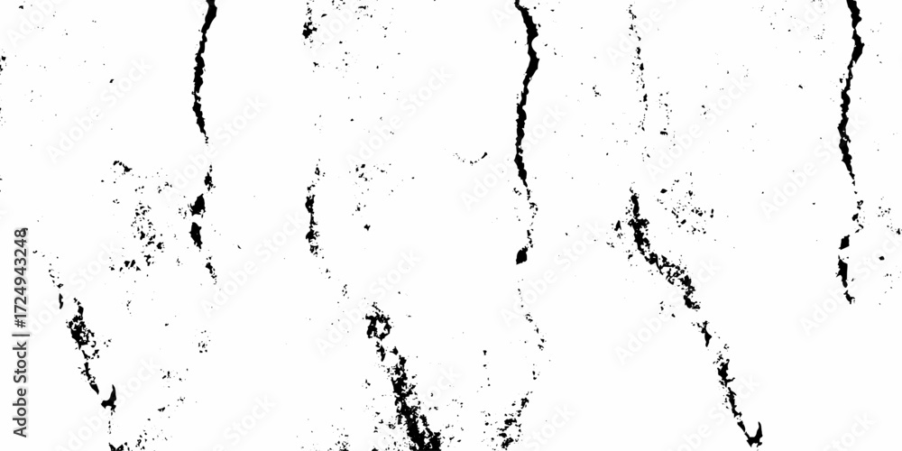 Fototapeta premium Crack and scratched grunge dust wall urban background texture vector. crack cement wall texture. black textured grainy cracked ground lines isolated on white. distressed overlay grainy texture.