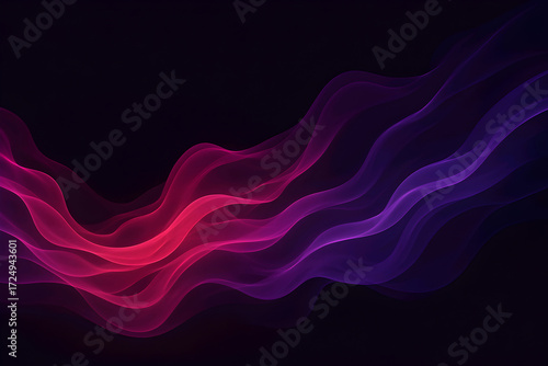 Abstract purple smoke background with flowing curves and smooth wave patterns