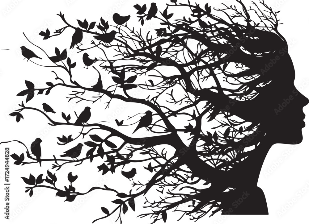 Fototapeta premium 8 Tree Human Silhouette Bundle