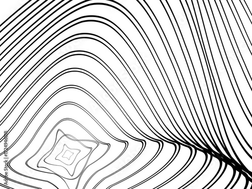 Black tangled thread background. Circular abstract pen stroke vector illustration, on a white background. Hand drawn tangled doodles. Vector illustration isolated on white background.