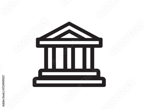 Finance office clean vector icon in minimalist line artwork