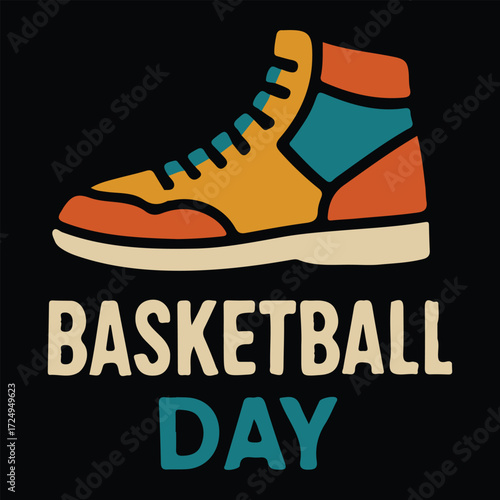 Basketball Sneaker Shoe Illustration for Sports Poster and Icon Design