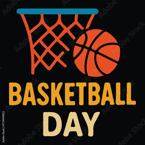 Basketball Hoop Slam Dunk Illustration for Sports Celebration Poster