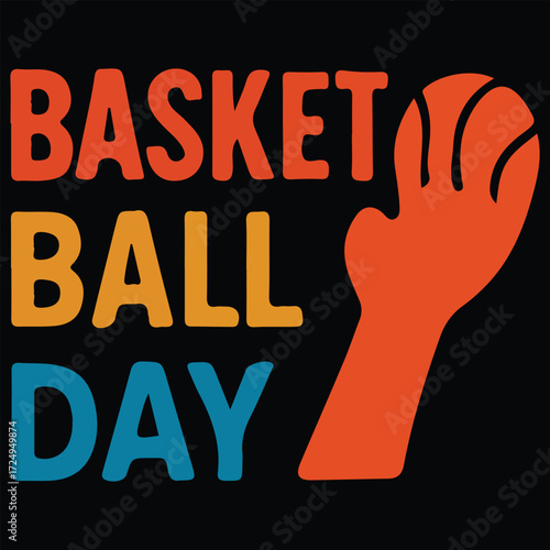 Basketball Day Bold Typography Design for Creative Sports Poster