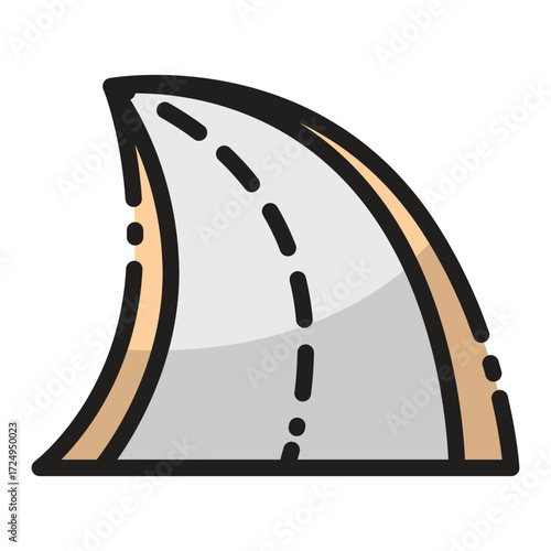 Stylized icon of a shark fin