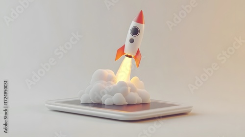 Rocket Launching from Smartphone with Smoke and Flames