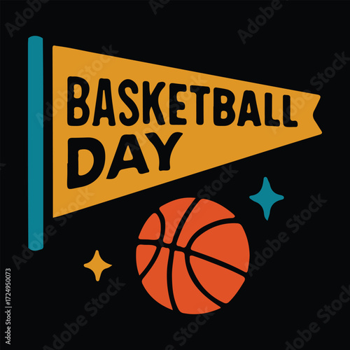 Basketball Sports Flat Illustration for Game Poster and Banner