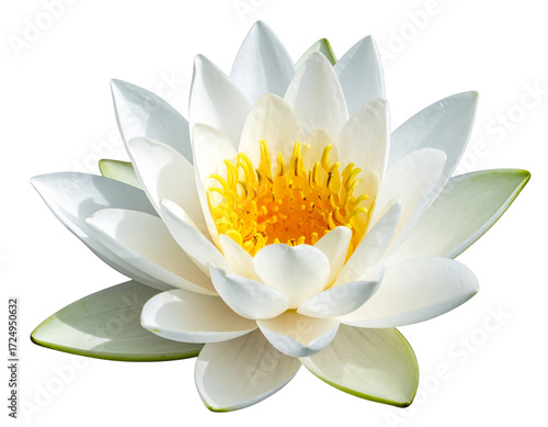 White lotus flower isolated on transparent background