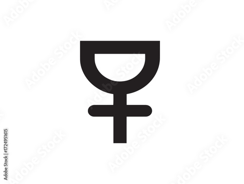 Creative gender equality symbol in clean vector design