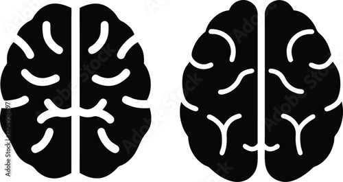 black and white illustration of human brain, abstract brain anatomy, medical diagram
