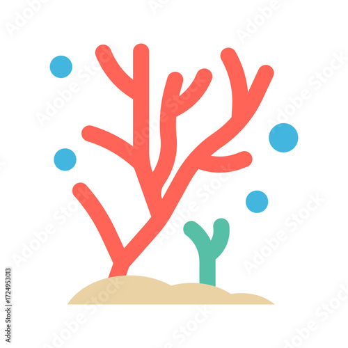 Coral Reef icon vector image. Suitable for mobile apps, web apps and print media.