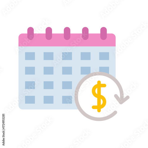 Monthly Subscription icon vector image. Suitable for mobile apps, web apps and print media.