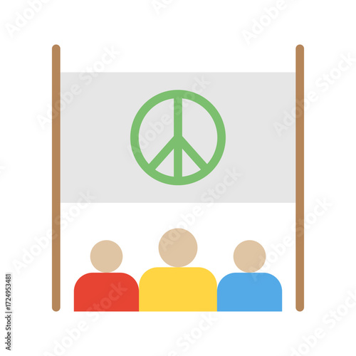 Peace March icon vector image. Suitable for mobile apps, web apps and print media.