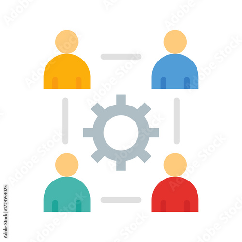 Team Collaboration icon vector image. Suitable for mobile apps, web apps and print media.