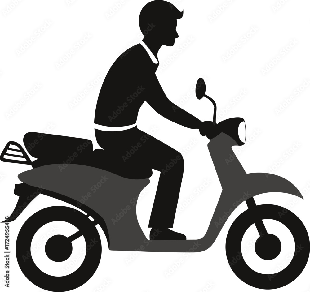 Fototapeta premium man on motorcycle rider vector illustration