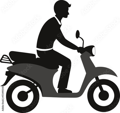 man on motorcycle rider vector illustration