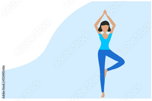 Woman pose yoga vector illustration