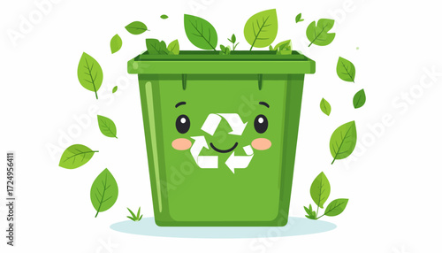 Cute cartoon recycling bin 
