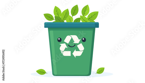 Cute cartoon recycling bin 