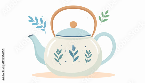 Cute steaming teapot 