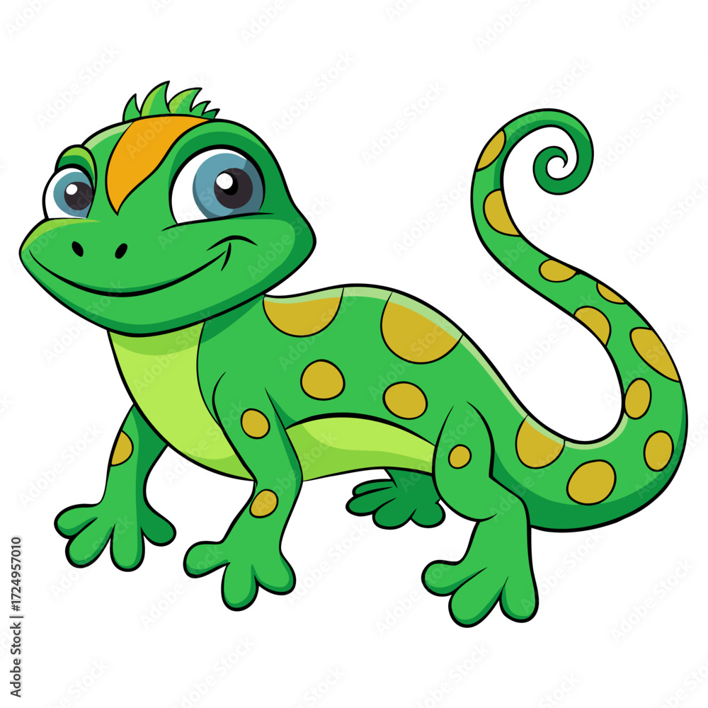 Fototapeta premium Hand drawn cartoon iguana illustration 