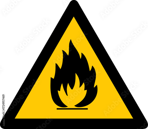 Warning sign Be careful of fire design for templates.