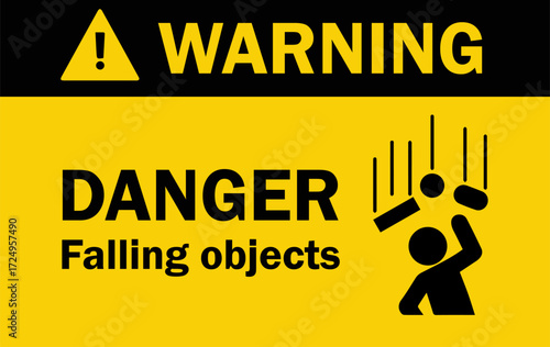 warning danger falling objects sign design for templates.